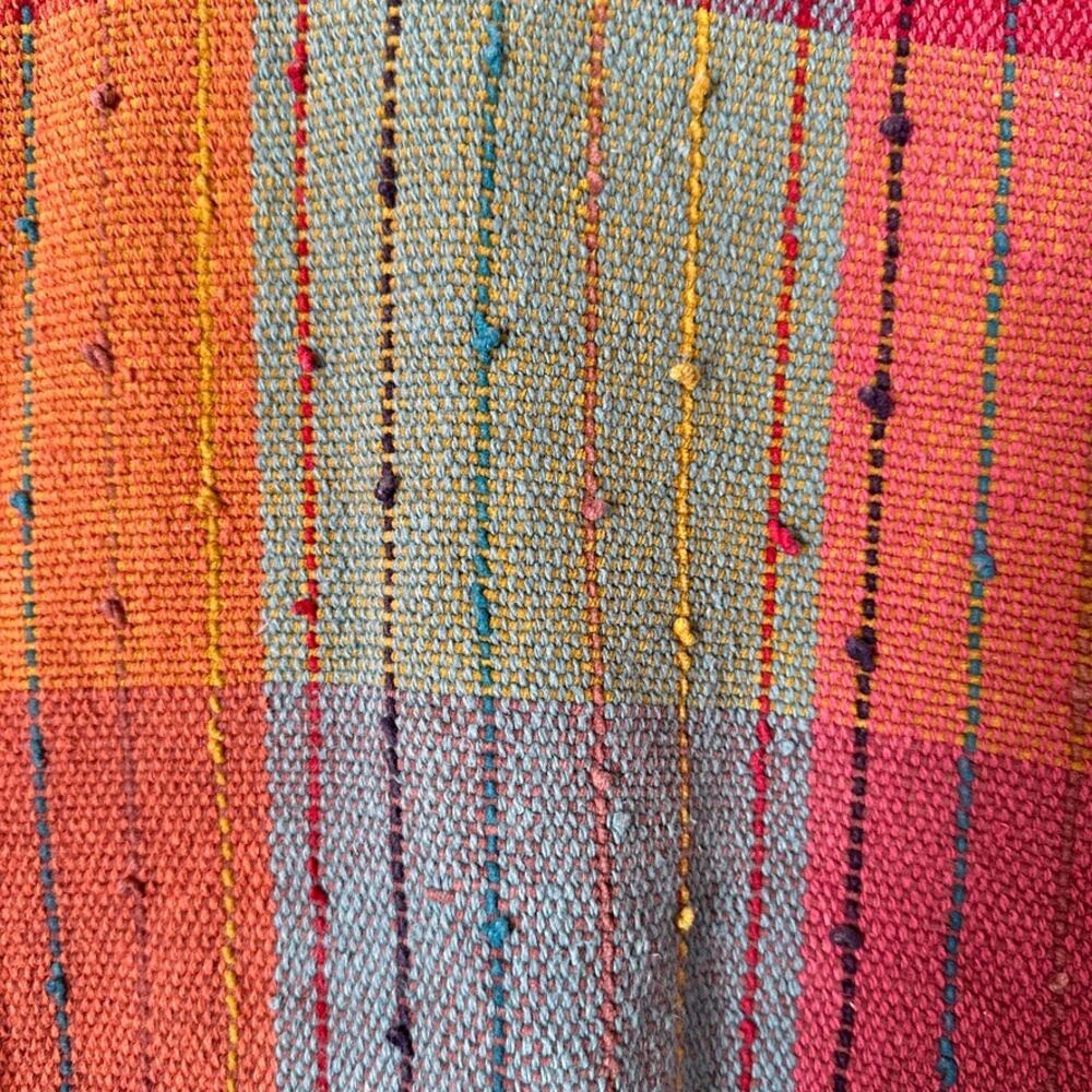 Travel Smith Vintage Jacket Womens Large BOHO Woven 90s Patchwork Rug Colorblock - Picture 10 of 11